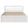 vidaXL Estrutura cama c/ cabeceira 135x190 cm pinho maciço branco