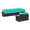 vidaXL 8 pcs conjunto de sof&aacute;s p/ jardim c/ almofad&otilde;es vime PE preto