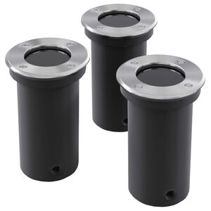 Luzes embutidas para jardim, redondas / 3 pe&ccedil;as