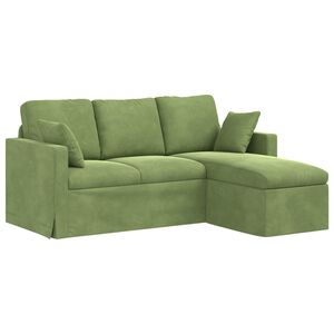 vidaXL Sof&aacute; Verde Claro 178 x 134 x 80 cm Veludo