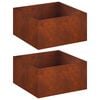 vidaXL Vaso de Jardim 2 unid. Ferro Enferrujado 100 x 100 x 40 cm