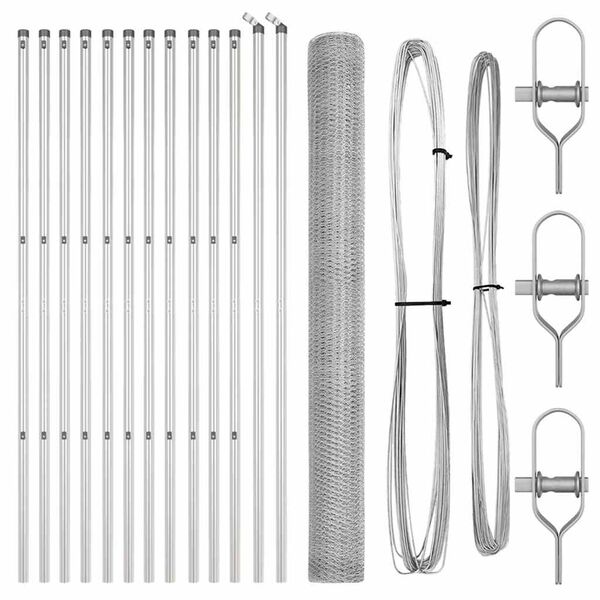 vidaXL Poste de Cerca Prateado 25 x 1,5 m (malha de 25 mm) A&ccedil;o