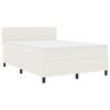vidaXL Cama Box Creme e Branco 140 x 190 cm Tecido de Veludo Cotele