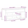 vidaXL Banco sapateira 102x30,5x45 cm derivados cinzento cimento