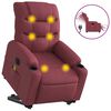 vidaXL Poltrona elevat&oacute;ria de massagens el&eacute;trica tecido vermelho tinto