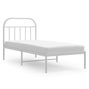 vidaXL Estrutura de cama com cabeceira 90x200 cm metal branco