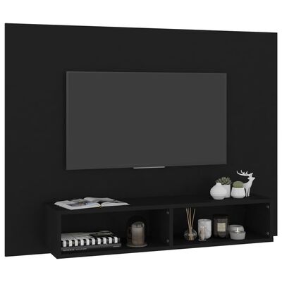 vidaXL Armário de parede para TV 120x23,5x90 cm contraplacado preto