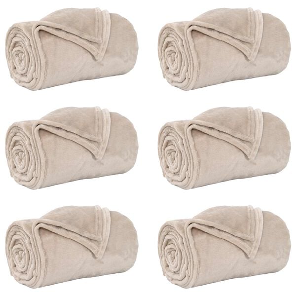 vidaXL Cobertores de Sof&aacute; 6 pcs Bege 130 x 150 cm L&atilde;
