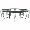 vidaXL Banco de &Aacute;rvore 8-N&uacute;mero de lugares &Oslash; 160 x 44 cm A&ccedil;o Preto
