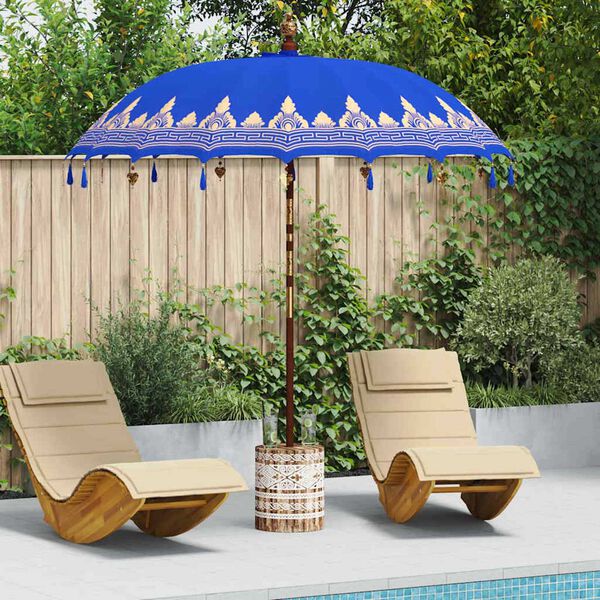 vidaXL Parasol Balin&ecirc;s com Base Azul 215 x 215 x 260 cm