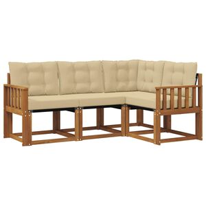 vidaXL Conjunto de Sof&aacute;s para Exterior 4 pcs Natural e Bege