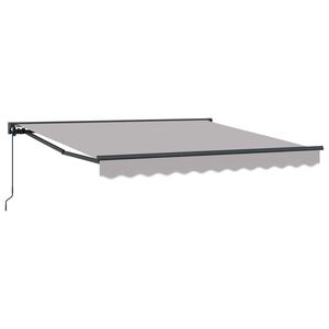 vidaXL Toldo Retr&aacute;til Cinzento-claro 300 x 250 cm Alum&iacute;nio e Tecido