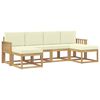 vidaXL Conjunto de Sof&aacute;s para Exterior 6 unid. Branco e Creme