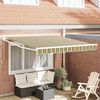 vidaXL Toldo Riscas Manual Verde e amarelo 3 x 2,5 m Poli&eacute;ster e metal