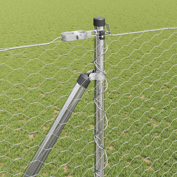 vidaXL Poste de Cerca Prateado 10 x 1,5 m (malha de 36 mm) A&ccedil;o