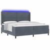 vidaXL Cama Box com luzes de tira LED Cinza Escuro 200 x 200 cm Veludo