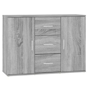 vidaXL Aparador 91x29,5x65 cm derivados de madeira cinzento sonoma