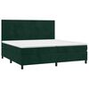 vidaXL Cama box spring c/ colch&atilde;o/LED 200x200 cm veludo verde-escuro