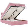 vidaXL Cama otomana com colch&atilde;o & LEDs 120x190cm veludo rosa