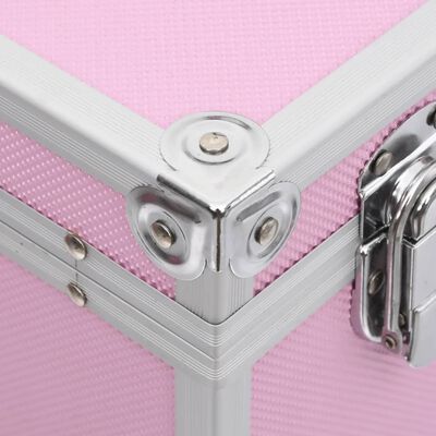 vidaXL Caixa de maquilhagem 37x24x40 cm alumínio cor-de-rosa