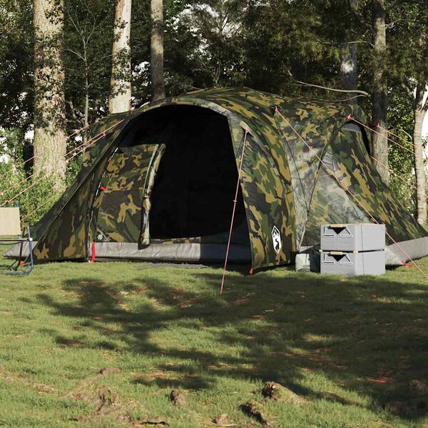 vidaXL Tenda familiar c&uacute;pula para 6 pessoas imperme&aacute;vel camuflagem