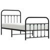 vidaXL Estrutura de cama com cabeceira e p&eacute;s 90x190 cm metal preto