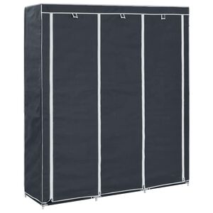 vidaXL Roupeiro c/ compartimentos e var&otilde;es 150x45x175 cm tecido preto