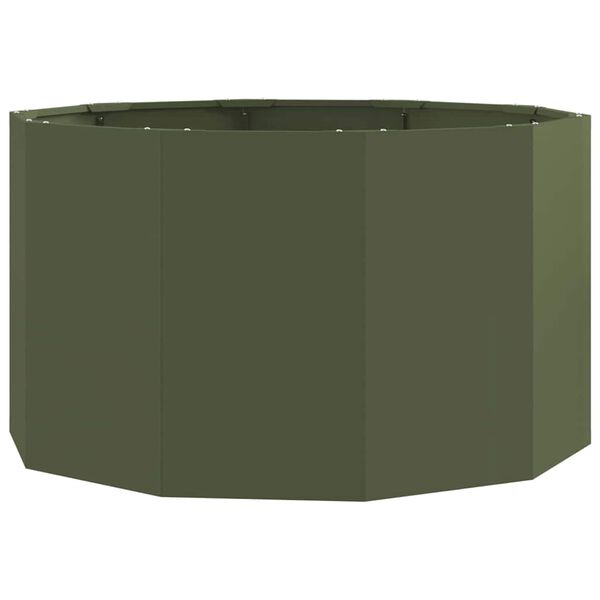 vidaXL Floreira Verde Oliva 90 x 90 x 50 cm A&ccedil;o