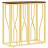 vidaXL Mesa consola a&ccedil;o inoxid&aacute;vel/madeira recuperada maci&ccedil;a dourado