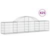 vidaXL Cestos gabi&atilde;o arqueados 25pcs 200x30x40/60 cm ferro galvanizado