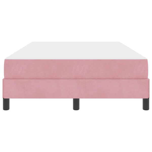 vidaXL Cama Box com colch&atilde;o Rosa 120 x 190 cm tecido
