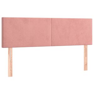 vidaXL Cabeceira de cama 2 pcs veludo 72x5x78/88 cm rosa