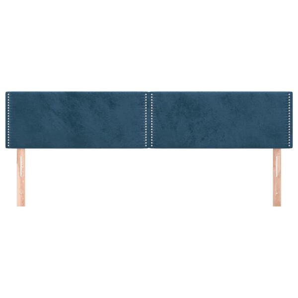 vidaXL Cabeceira de cama 2 pcs veludo 90x5x78/88 cm azul-escuro