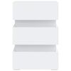 vidaXL Mesa de cabeceira c/ luzes LED derivados de madeira branco