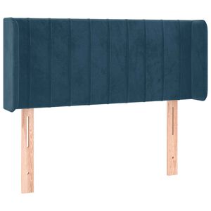 vidaXL Cabeceira de cama c/ abas veludo 83x16x78/88 cm azul-escuro