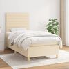vidaXL Cama com molas/colch&atilde;o 90x190 cm tecido cor creme