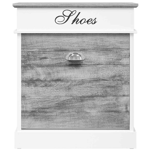 vidaXL Sapateira 50x28x58 cm madeira de paulownia cinzento