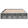 vidaXL Estrutura de cama 135x190 cm derivados de madeira cinza cimento