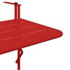 vidaXL Mesa Suspensa para Varanda Vermelho 60 x 39 x 65 cm A&ccedil;o