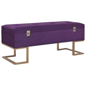 vidaXL Banco com compartimento de arruma&ccedil;&atilde;o 105 cm veludo roxo