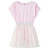 Vestido de crian&ccedil;a com folhos rosa-claro 116