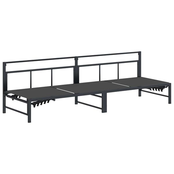 vidaXL Espregui&ccedil;adeira Preto 200 x 62 x 59,5 cm Textilene