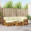 vidaXL Conjunto de Sof&aacute; Sectional com almofada 7 pcs Natural e Creme