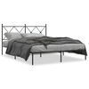 vidaXL Estrutura de cama com cabeceira 160x200 cm metal preto