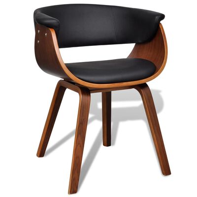 vidaXL Cadeiras de jantar 4 pcs madeira curvada e couro artificial