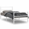 vidaXL Estrutura de cama com cabeceira e p&eacute;s 100x200 cm metal branco