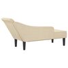 vidaXL Chaise lounge com almofadões tecido creme
