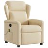 vidaXL Poltrona de massagens reclin&aacute;vel tecido cor creme