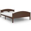 vidaXL Estrutura de cama 140x200 cm pinho maci&ccedil;o castanho-escuro