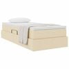 vidaXL Cama com arruma&ccedil;&atilde;o e colch&atilde;o Creme 90 x 190 cm Poli&eacute;ster